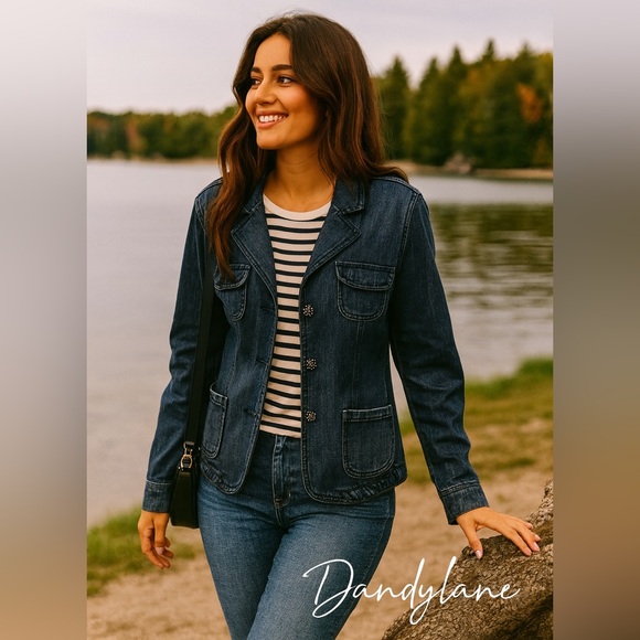 KITKIT Jackets & Blazers - Vintage KitKit 70’s Jeweled button Jean Jacket size Large